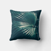 グリーン淡い色のパームツリーリーフクッション装飾用クッション クッション (裏面)