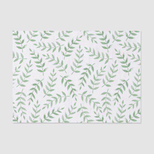 グリーン淡い色の葉パターンFern Garden Decompage 薄葉紙 (正面)