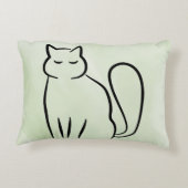 グリーン淡い色の装飾用クッションとラブマイキャット文字。 アクセントクッション (裏面)