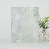 グリーン淡い色の&ホワイトヴィンテージフェザージャーナル紙 (スタンド正面)