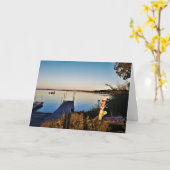 「グリーン湖に落下」誕生日カード カード (黄色い花)