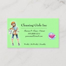 グリーン漫画ガールハウス清掃サービス 名刺