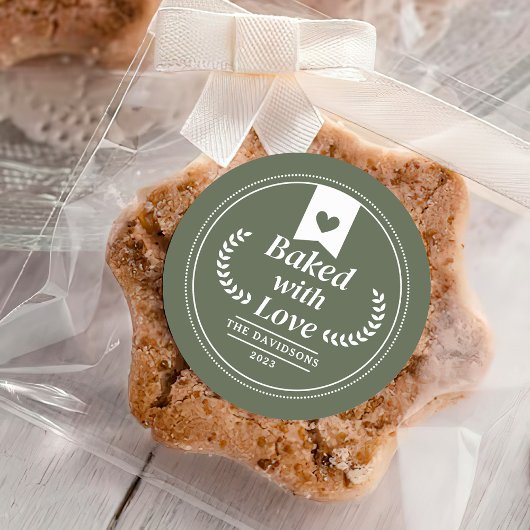 グリーン焼いたラブクリスマスホリデー ラウンドシール