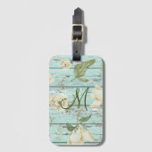 グリーン熟成ウッドモノグラムとマグノリアス ラゲッジタグ (正面縦)