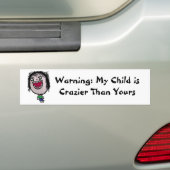 グリーン熱狂するアイズ反抗的な子ども バンパーステッカー (車上)