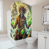 グリーン熱狂するポションマン シャワーカーテン (インサイチュ)