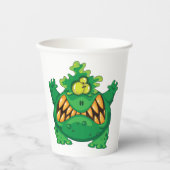 グリーン熱狂するモンスター 紙コップ (正面)