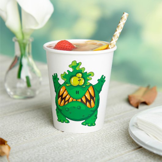 グリーン熱狂するモンスター 紙コップ