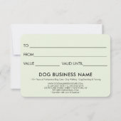 グリーン犬グルーミングペット搭乗券 (裏面)