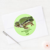 グリーン独身のフロッグアットレスト写真カスタム ラウンドシール (封筒)