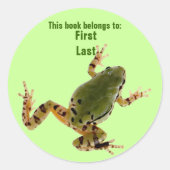 グリーン独身の登山カエル写真カスタム ラウンドシール (正面)