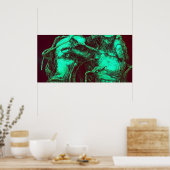 グリーン獣のような生き物の壁ARt ポスター (キッチン)