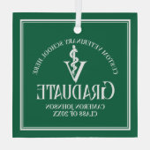 グリーン獣医学校卒業クリスマス ガラスオーナメント (裏面)