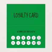 グリーン理容器折畳みビジネスロイヤリティカード 名刺 (内部フラット)