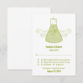 グリーン甘い化学応答カード 出欠カード (正面/裏面)