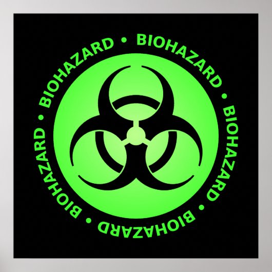 グリーン生物学的災害［有害物質］警告のポスター ポスター (正面)