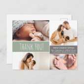 グリーン男の赤ちゃんフォトコラージュ赤ちゃん感謝していシャワーユー ポストカード (正面/裏面)