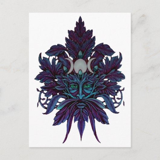 グリーン異教のマントリプルムーンウィッカ信者 ポストカード (正面)