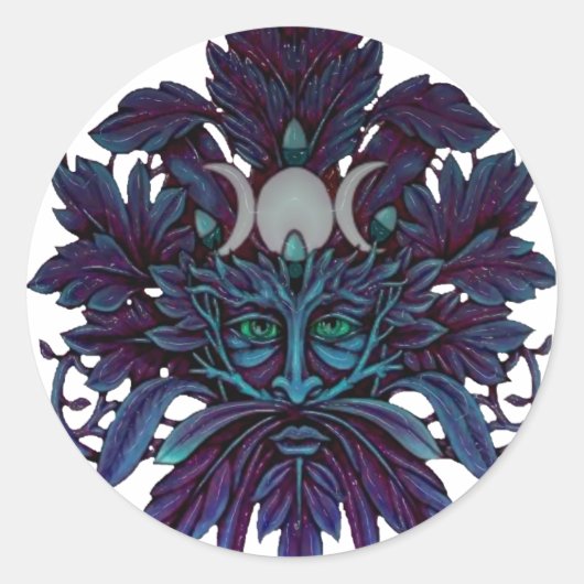 グリーン異教のマントリプルムーンウィッカ信者 ラウンドシール (正面)