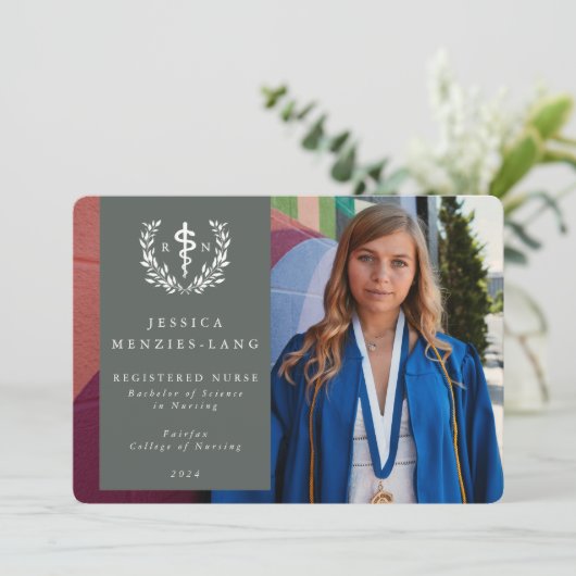 グリーン登録ナースAsclepius卒業写真 案内状 (スタンド正面)