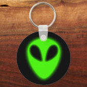 グリーン白熱［赤熱］光を放つエイリアンキーチェーン キーホルダー (正面)