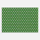 グリーン白黒バッファロープレイド水玉模様ストライプ ラッピングペーパーシート (正面2)