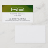 グリーン白黒モノグラム管理者名刺 名刺 (正面/裏面)