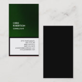 グリーン白黒縦型ユニーク名刺 名刺 (正面/裏面)