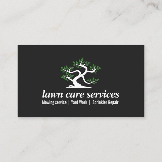 グリーン盆栽気に芝園芸造園 名刺 (正面)