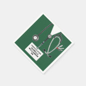 グリーン看護学校卒業 スタンダードカクテルナプキン (角)