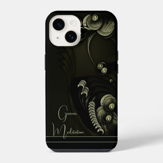 "グリーン瞑想", Apple iPhone 14ケース iPhoneケース (裏面)