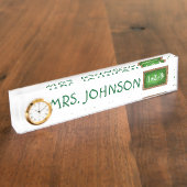 グリーン石板シャルボードスクールマス先生 デスクネームプレート (側面)