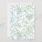 グリーン私たちの冒険が始まる写真を保存する日付 案内状 (裏面)