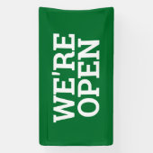 グリーン私たちはオープンテンプレートビジネスのバナーの看板 横断幕 (縦)