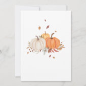 グリーン秋カボチャートラック赤ちゃんシャワー 招待状 (裏面)