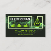 グリーン稲妻線枠電気工事請負業者 名刺 (正面)