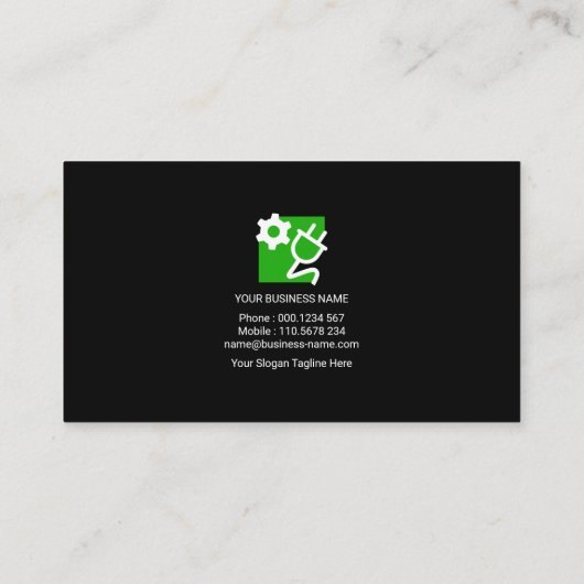 グリーン稲妻電気ストライク電気技師 名刺 (裏面)