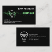 グリーン稲妻電球電気技師 名刺 (正面/裏面)