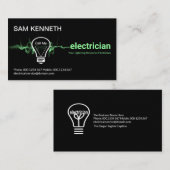 グリーン稲妻電球電気技師 名刺 (正面/裏面)
