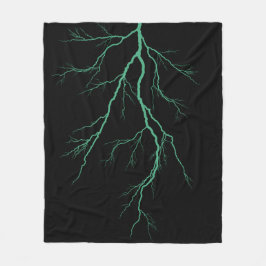 グリーン稲妻 フリースブランケット