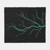 グリーン稲妻 フリースブランケット (正面(横))