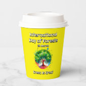 グリーン素晴らしだ。森国際的の日(IDF) 紙コップ (裏面)
