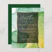 グリーン素晴らしとゴールズ液体抽象芸術インク (正面/裏面)