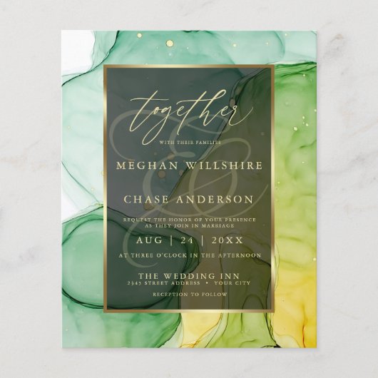 グリーン素晴らしとゴールズ液体抽象芸術インク (正面)