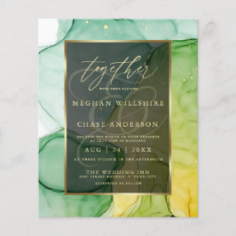 グリーン素晴らしとゴールズ液体抽象芸術インク