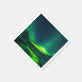 グリーン素晴らしオーロラ スタンダードカクテルナプキン (角)