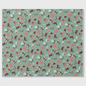 グリーン素晴らしクリスマスギフト包装紙 ラッピングペーパー (フラット)