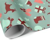 グリーン素晴らしクリスマスギフト包装紙 ラッピングペーパー (ロールコーナー)