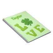 グリーン素晴らしラブセントパトリックテーマ ノートブック (右側)