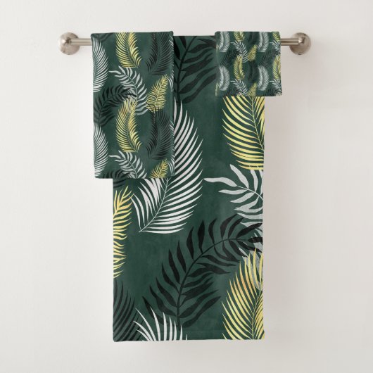 グリーン素晴らし金ゴールドブラック浴室用タオルセット バスタオルセット (インサイチュ)